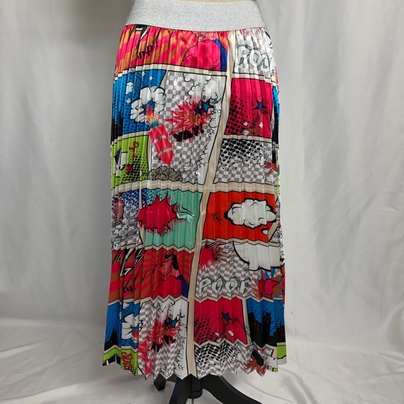 Colorful/Fun Comic A-Line skirt. NWT - Picture 3 of 6